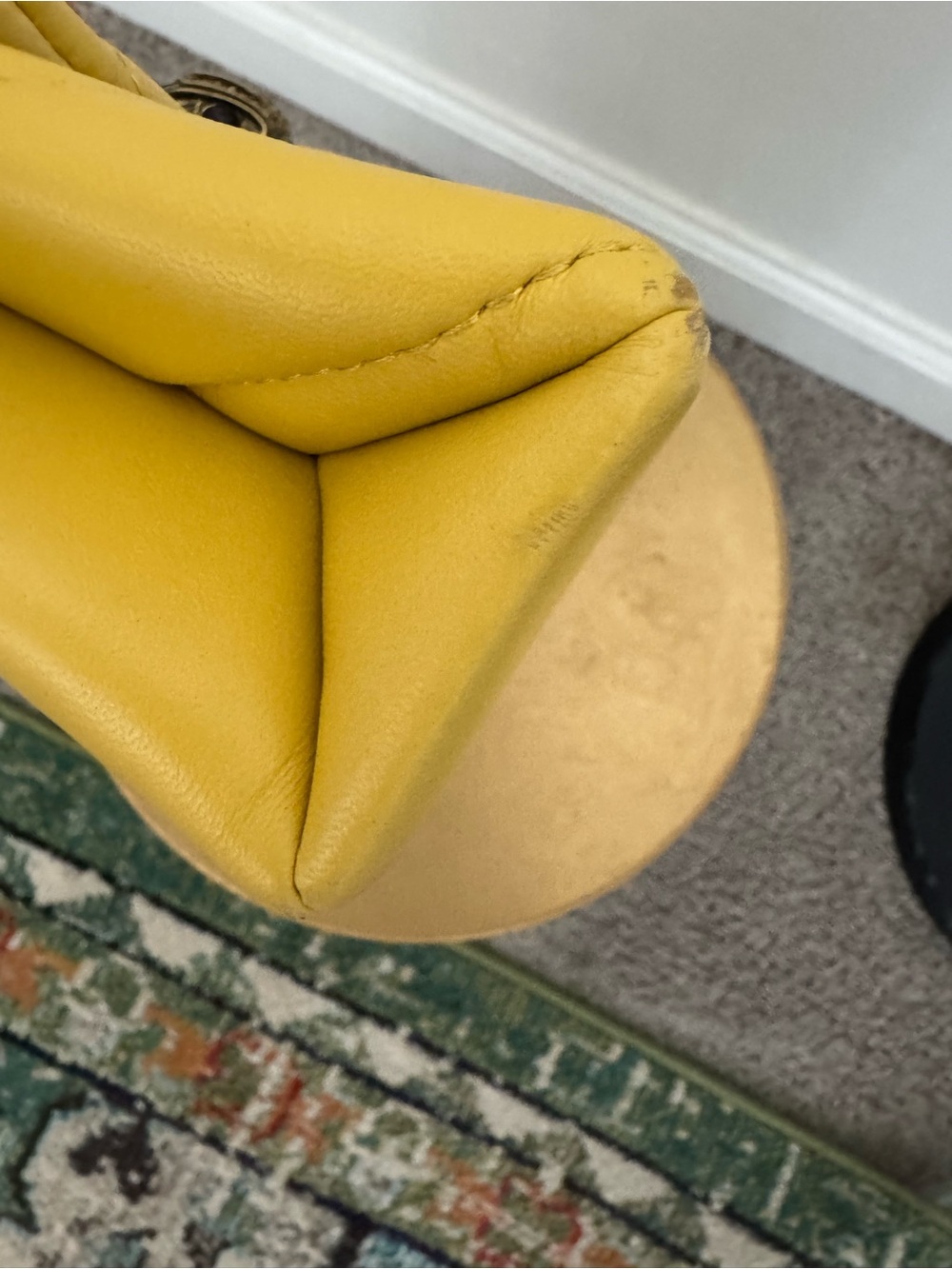 Yellow Quilted Kurt Geiger Mini-Kensington Bag - Picture 6 of 6